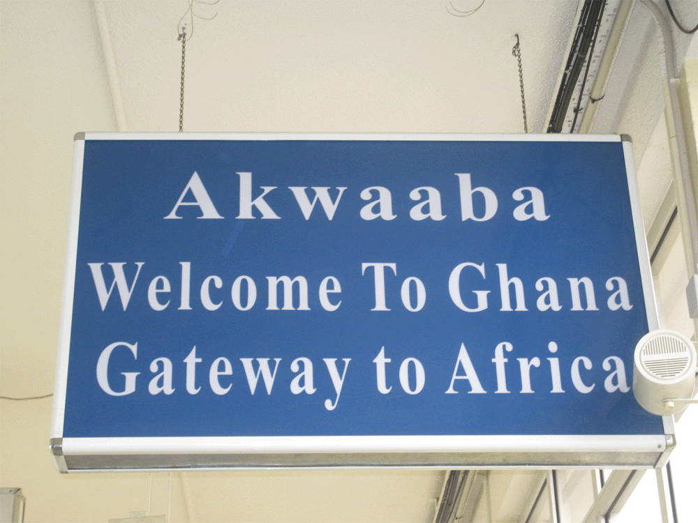 Welcome to Ghana sign
